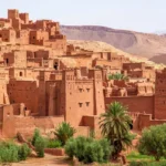 Panoramic view of Ait Ben Haddou kasbah near Ouarzazate