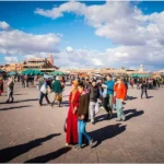Woman traveler exploring the colorful streets of Marrakech, Morocco